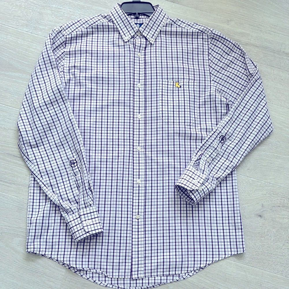 Louisiana Baton Rouge State Traditions Gameday Tattersall Long Sleeve Shirt L